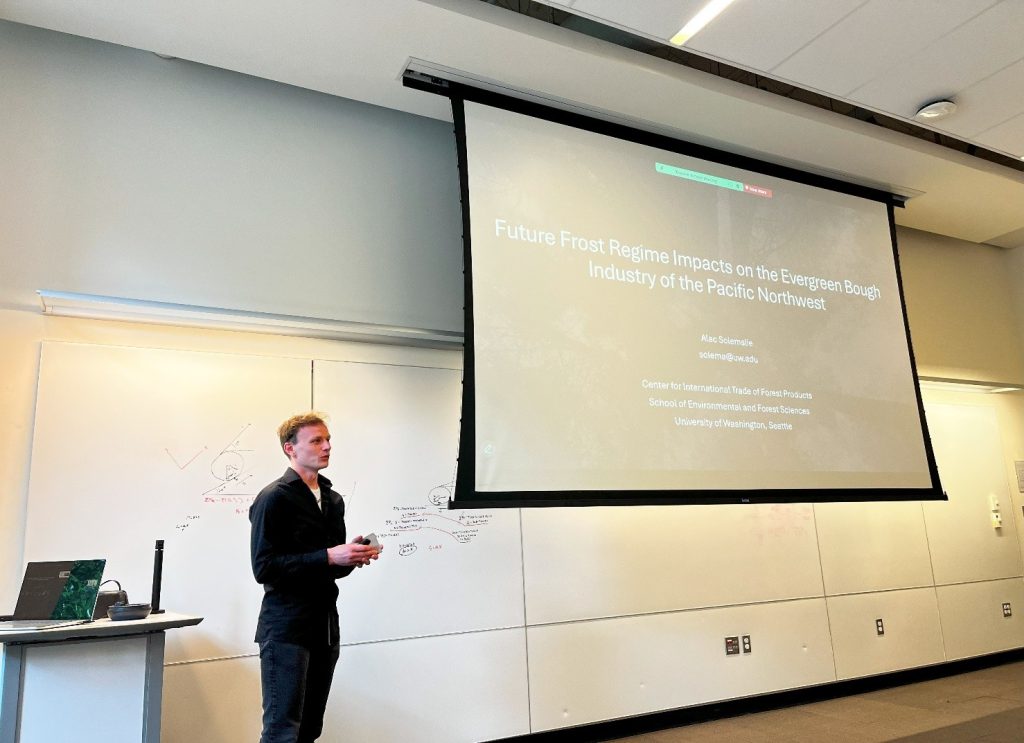 CINTRAFOR graduate student Alec Solemslie presenting at the WFE conference